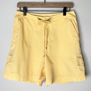 VINTAGE White Stag Cargo Shorts Size 10 29" Yellow 100% Cotton Rope Tie Coastal